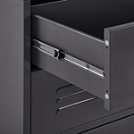 4 Drawer Chest Black Metal Steel Storage Cabinet Industrial Style For Home Office Living Room Beliani