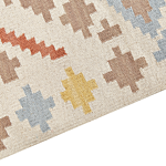 Kilim Area Rug Multicolour Cotton 200 X 300 Cm Low Pile Geometric Pattern With Tassels Rectangular Traditional Beliani