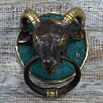 Brass Door Knocker - Rams Head