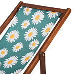 Set Of 2 Sun Lounger Replacement Fabrics Chamomile Pattern Polyester Sling Hammock Beliani