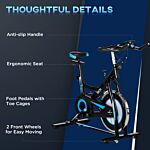 Homcom Stationary Exercise Bike, 8kg Flywheel Indoor Cycling Workout Fitness Bike, Adjustable Resistance Cardio Exercise Machine W/ Lcd Monitor Black