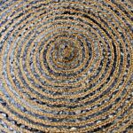 Round Jute And Recycle Denim Rug- 90 Cm