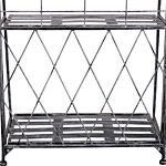 Outsunny Indoor Outdoor Freestanding 3-tier Garden Plant Stand Metal Flower Display Rack For Potted Plants Balcony Décor 44l X 25w X 96h Cm