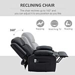 Homcom Electric Power Lift Recliner Chair Vibration Massage Reclining Chair With Remote Control And Side Pocket, Black