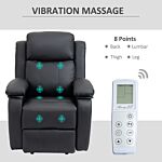 Homcom Electric Power Lift Recliner Chair Vibration Massage Reclining Chair With Remote Control And Side Pocket, Black