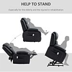 Homcom Electric Power Lift Recliner Chair Vibration Massage Reclining Chair With Remote Control And Side Pocket, Black