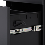 Office Storage Unit Black Steel With Castors 3 Drawers Key-locked Industrial Design Beliani