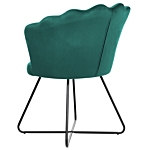 Armless Chair Green Velvet Upholstery Shell Back Vintage Classic Design Black Metal Frame Beliani