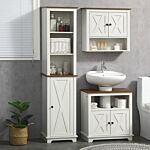 Kleankin Bathroom Cabinet, Tall Storage Cabinet With Door And Adjustable Shelves, 39.5 X 30 X 160 Cm, White