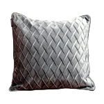 Diamond Pattern Grey Velvet Cushion Cover