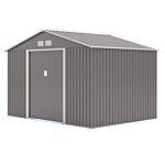 Trentvale 10 X 8 Metal Apex Shed - Light Grey