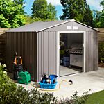 Trentvale 10 X 8 Metal Apex Shed - Light Grey