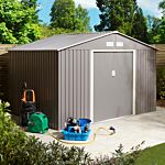 Trentvale 10 X 8 Metal Apex Shed - Light Grey