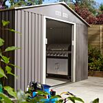 Trentvale 10 X 8 Metal Apex Shed - Light Grey