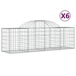 Vidaxl Arched Gabion Baskets 6 Pcs 200x50x60/80 Cm Galvanised Iron