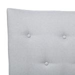 Slatted Bed Frame Grey Polyester Fabric Upholstered Wooden Legs Tufted Headboard 6ft Eu Super King Size Modern Design Beliani