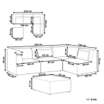 Modular Left Corner 4 Seater Sofa Off White Corduroy With Ottoman 4 Seater Sectional Sofa Modern Design Beliani