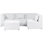 Modular Left Corner 4 Seater Sofa Off White Corduroy With Ottoman 4 Seater Sectional Sofa Modern Design Beliani