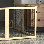 Pawhut 6 Panels Pet Gate, Wooden Foldable Dog Barrier W 2pcs Support Feet, For Small Medium Dogs - Natural Wood Finish