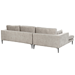 Right Hand Corner Sofa Light Grey Velvet Upholstered L-shaped Tufted Cushioned Seat With Scatter Cushions Beliani