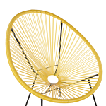 Garden Chair Yellow Pe Rattan Papasan Modern Beliani