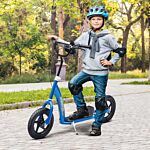 Homcom Teen Push Scooter Kids Children Stunt Scooter Bike Bicycle Ride On 12" Eva Tyres, Blue