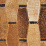 Area Rug Brown Cowhide Leather 140 X 200 Cm Geometrical Pattern Patchwork Beliani