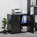 Vinsetto 2-tier Locking Office Storage Cabinet File Organisation W/ Feet Melamine Coating Aluminium Handles 2 Keys Stylish Black