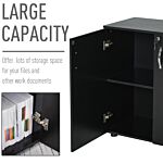Vinsetto 2-tier Locking Office Storage Cabinet File Organisation W/ Feet Melamine Coating Aluminium Handles 2 Keys Stylish Black