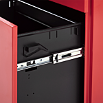 Storage Cabinet Red Metal 3 Drawers Key Lock Castors Industrial Office Beliani