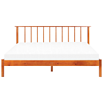 Bed Light Pine Wood Eu Super King Size 6ft With Headboard Slatted Base Minimalistic Rustic Style Beliani