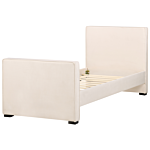 Bed Beige Velvet Upholstered Frame Headrest 3ft Eu Single Size Bedroom Kids Room Modern Traditional Beliani