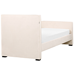 Bed Beige Velvet Upholstered Frame Headrest 3ft Eu Single Size Bedroom Kids Room Modern Traditional Beliani