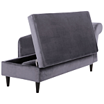 Chaise Lounge Grey Velvet Upholstery With Storage Right Hand With Bolster Beliani