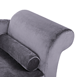 Chaise Lounge Grey Velvet Upholstery With Storage Right Hand With Bolster Beliani