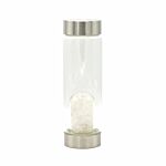 Crystal Infused Glass Water Bottle - Cleansing Clear Quartz - Chips