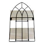 Black Metal Arch With 2 Wooden Shelves