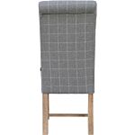 Woolen Upholstered Chair Check Grey/oak