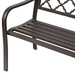 Outsunny Outdoor Garden Bench Antique Style Cast Iron 2 Seater Patio Porch Park Loveseat Chair Seater - Brown