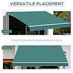 Outsunny 3.5 X 2.5 M Garden Patio Manual Awning Canopy Sun Shade Shelter With Winding Handle - Green