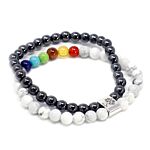 Magnetic Gemstone Bracelet - White Howlite Chakra