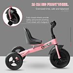 Homcom Ride On Tricycle 3 Wheels Pedal Trike For Ages Over 18 Months Toddlers, Pink
