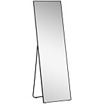 Homcom Full Length Dressing Mirror, Floor Standing Or Wall Hanging, Aluminum Alloy Framed Full Body Mirror For Bedroom, Living Room, Black