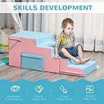 Homcom Soft Play Set Kids 2-piece Baby Foam Climber Climbing Indoor Block Toys Gross Motor Development For Toddlers 1-3 Years