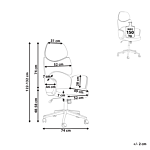 Office Chair Light Grey And Black Fabric Swivel Desk Computer Adjustable Seat Reclining Backrest Beliani