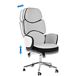 Office Chair Light Grey And Black Fabric Swivel Desk Computer Adjustable Seat Reclining Backrest Beliani