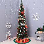 Homcom 1.8m Artificial Christmas Tree Pine Tree W/plastic Stand-green