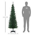 Homcom 1.8m Artificial Christmas Tree Pine Tree W/plastic Stand-green