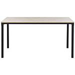 Dining Table Black With Light Wood Particle Board Metal Legs 150 X 90 Cm Scandinavian Beliani