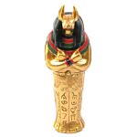 Gold Egyptian Anubis Sarcophagus Trinket Box With Mummy